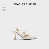 CHARLES & KEITH CHARLES&KEITH;女士时尚金属扣带饰尖头细跟高跟凉鞋CK1-60361412