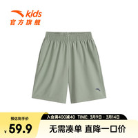 ANTA安踏儿童梭织短裤男童装裤子2024年夏季速干透气跑步运动五分裤 迷宫绿-4 165cm