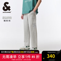 杰克·琼斯（JACK&JONES）夏季单侧字母刺绣腿部可调节抽绳宽松休闲裤男装22421D009 G41浅花灰色 165/72A/XSR