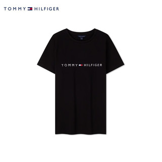 TOMMY HILFIGER24新款女装纯棉休闲通勤刺绣合身打底T恤76J4880 