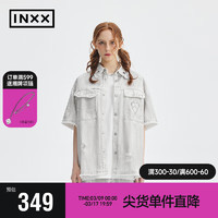 英克斯（inxx）APYD 时尚潮牌夏休闲短袖衬衣男女同款APE2040597 本白 S