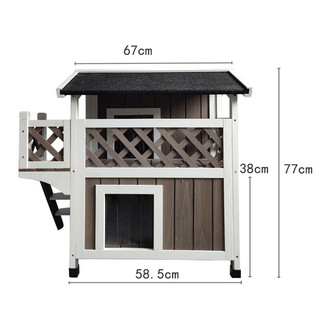 sunnyzoo户外猫屋双层阳台猫别墅实木防水时尚简约设计室内通用防雨