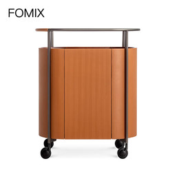 FOMIX 意式极简马鞍皮餐边柜单门小型储物柜Mi大理石现代装饰柜可移动 Mi/0.82米/进口马鞍皮餐边柜