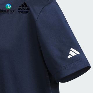 adidas 阿迪达斯 高尔夫服装儿童短袖衫24 青少年运动休闲t恤 速干翻领POLO衫 IP9697 藏青色 164（身高）