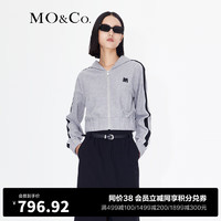 MO&Co.休闲运动风撞边胶章章仔连帽夹克外套设计感小众户外