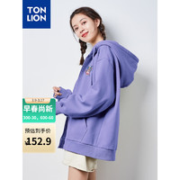 唐狮 TONLION春装连帽女外套印花休闲 浅蓝紫 M