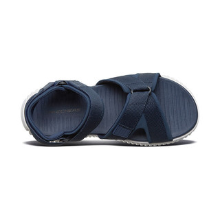 斯凯奇（Skechers）魔术贴露趾凉鞋男子运动休闲沙滩鞋51722 海军蓝色 42 