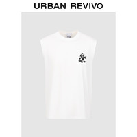 UR【环球菲力猫】2024夏季新款男装棉质刺绣T恤UMV440049 本白 