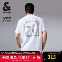 杰克·琼斯（JACK&JONES）夏季直筒T恤舒适速干字母印花休闲圆领短袖男装224201232 A06本白色 常规 A06本白色 190/108A/XXL