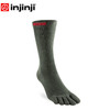 injinji五指袜长筒常规厚度coolmax速干袜子跑步运动分趾袜 森林绿 M（40.5-44）