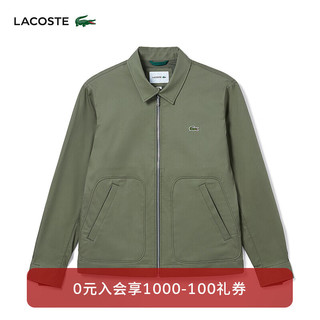 LACOSTE 拉科斯特 法国鳄鱼男装24春季休闲风翻领纯色夹克外套BH1159 316/绿色 52 /180