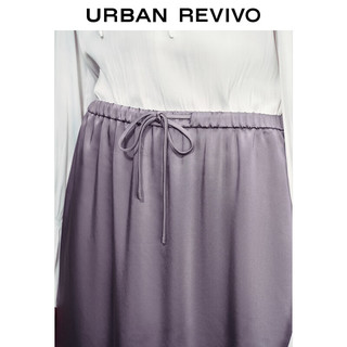 UR2024夏季新款女装摩登气质垂感显瘦松紧腰长款半裙UWG540032 
