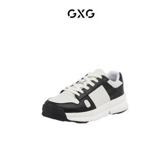GXG男鞋板鞋男潮流运动板鞋休闲鞋板鞋厚底男休闲鞋 白色/黑色 40