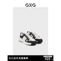 GXG男鞋板鞋男潮流运动板鞋休闲鞋板鞋厚底男休闲鞋 白色/黑色 44