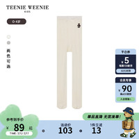 Teenie Weenie Kids小熊童装24春季女宝宝刺绣针织打底连裤袜 象牙白 140