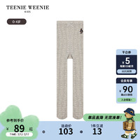 Teenie Weenie Kids小熊童装24春季女宝宝刺绣针织打底连裤袜 灰色 120