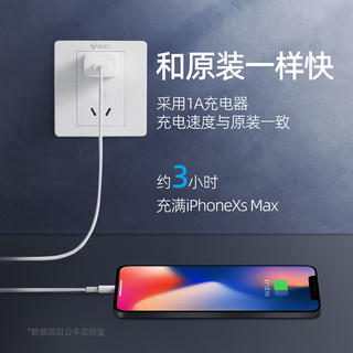 BULL 公牛 5v1a2a充电头usb插头适配苹果14pro华为小米oppo vivo手机快充安卓台灯平板蓝牙耳机通用充电器数据线