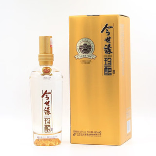 今世缘 金珍酿 白酒 幽雅醇厚型粮食酒 42度 480mL 1瓶 单瓶装