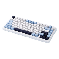 XINMENG 新盟 M75 81键 三模机械键盘 晴空蓝侧刻 水蜜桃轴V2 RGB