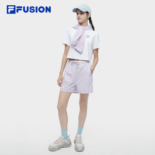 FILA FUSION斐乐潮牌女子针织短袖衫2024夏季时尚T恤 标准白-WT 175/92A/XL