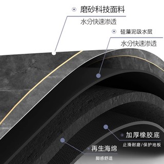 大理石硅藻泥速干软地垫浴室卫生间厕所门口吸水防滑脚垫入户地毯