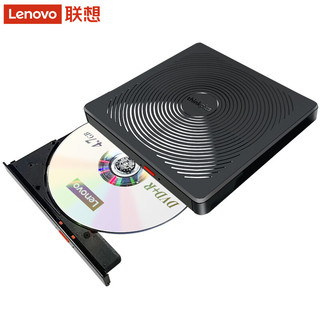 Lenovo 联想 8倍速 USB2.0 外置光驱 DVD刻录机 移动光驱 黑色 TX708（USB+Type-C双接口） 全国联保