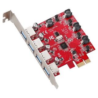 DIEWU usb3.0扩展卡PCI-E转USB3.0转接卡台式机usb3.0HUB集线卡高速稳定 TXB006 USB 3.0PCIE 四路供电款