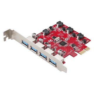 DIEWU usb3.0扩展卡PCI-E转USB3.0转接卡台式机usb3.0HUB集线卡高速稳定 TXB006 USB 3.0PCIE 四路供电款