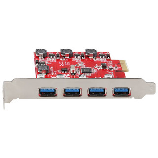 DIEWU usb3.0扩展卡PCI-E转USB3.0转接卡台式机usb3.0HUB集线卡高速稳定 TXB006 USB 3.0PCIE 四路供电款