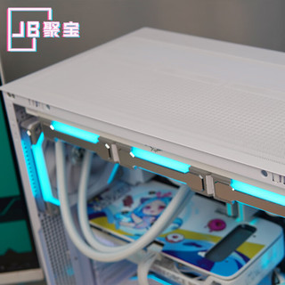 aigo 爱国者 星璨岚机箱海景房电脑台式机MATX主机箱水冷支持diy，吹雪，灯板白色水冷侧透原神 应龙360白色