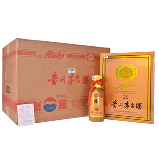 茅台（MOUTAI）陈年 三十年 酱香型白酒 53度 500ml*6 整箱装