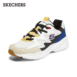 斯凯奇（Skechers）老爹鞋夏季复古厚底熊猫鞋透气休闲鞋舒适运动鞋 896041-WMLT 白色/多彩色 36