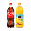 Fanta 芬达 可口可乐汽水碳酸饮料1.25L 大瓶装可乐雪碧果粒橙任选 家庭聚会 可乐+果粒橙1.25L  混合装