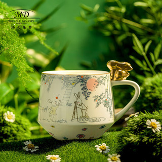 玛戈隆特 陶瓷马克杯杯子礼品礼盒包装水杯500ML玉兔呈祥-图案款
