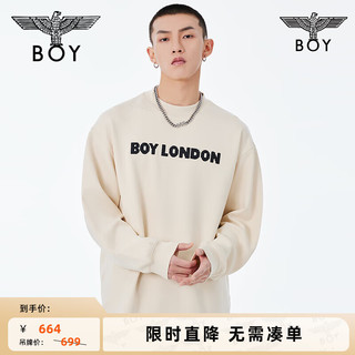 BOY LONDON春夏24款上衣字母印花宽松米白色长袖T恤N00008 米白色 L