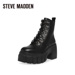 史蒂夫·马登 STEVE MADDEN/思美登冬季时尚圆头厚底马丁靴短靴女 BEWILDER 黑色 34