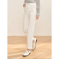 茵曼女装通勤复古弹力松紧腰九分萝卜裤