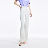 限尺码：LILY ILY商务时尚 春季裤子女人鱼裤通勤气质复古时尚开叉显瘦高腰微喇休闲裤女裤子