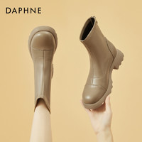 DAPHNE 达芙妮 英伦风时装靴女2022新款秋冬厚底厚底舒适百搭款烟筒靴短靴