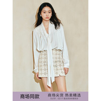 MAXRIENY【-都市华丽日常】华丽仙美水晶珠缀衬衫上衣女 本白 02/36/M