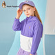 暇步士 童装男女童春季中大童撞色夹克外套 绛紫色 130cm