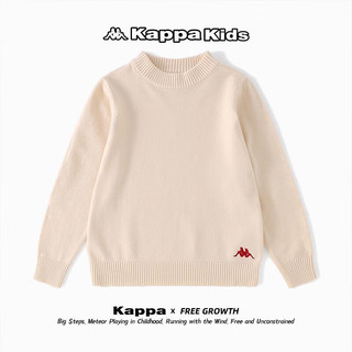 Kappa Kids卡帕男女童毛衣2022秋冬大中童套头线衣针织 卡其 160