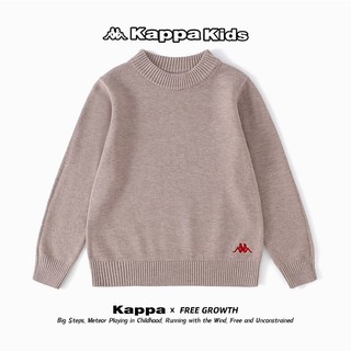 Kappa Kids卡帕男女童毛衣2022秋冬大中童套头线衣针织 杏色 130