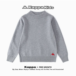 Kappa Kids卡帕男女童毛衣2022秋冬大中童套头线衣针织 黑色 140