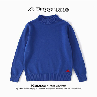Kappa Kids卡帕男女童毛衣2022秋冬大中童套头线衣针织 黑色 160