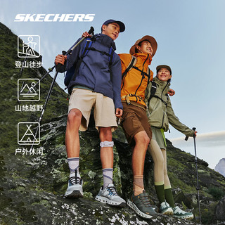 SKECHERS 斯凯奇 云海 2024春男女款户外徒步鞋登山缓震运动鞋180054 男款-棕褐色/黑色/TNBK 42