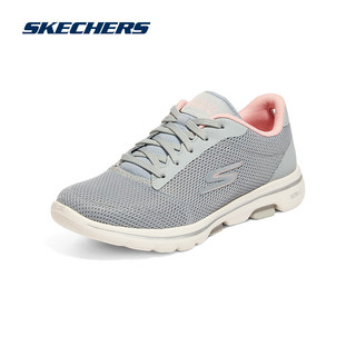 斯凯奇（Skechers）女士绑带健步鞋124155 灰色/粉红色/GYPK 40