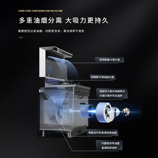 奥田（AOTIN）黑色D3S升级变频家用厨房集成灶节能大吸力油烟机燃气灶120L大容量液化气