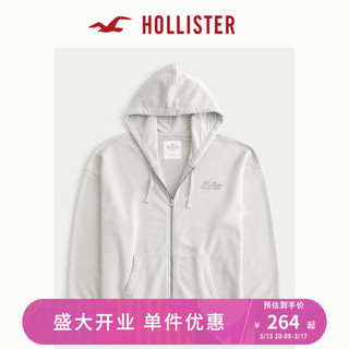HOLLISTER24春夏美式风毛圈布卫衣帽衫男女装 358392-1 浅麻灰色 M (180/100A)