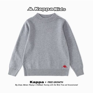 Kappa Kids卡帕男女童毛衣2022秋冬大中童套头线衣针织 灰色 130